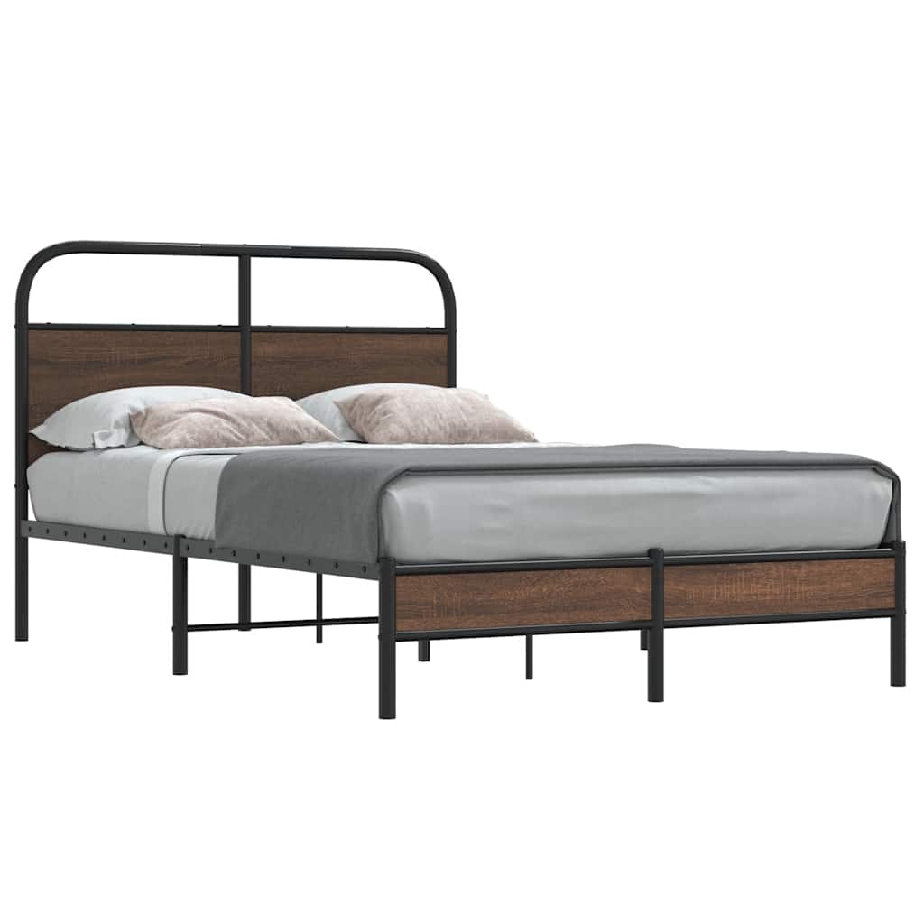 Vidaxl bedframe zonder matras bewerkt hout bruin eikenkleur 140x190 cm