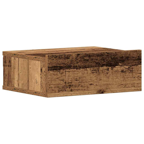 Vidaxl nachtkastje zwevend 40x32x15 cm bewerkt hout oud houtkleurig