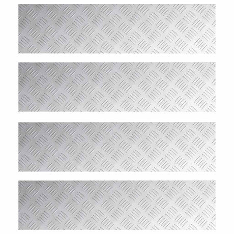 Vidaxl trapmatten 4 st 80 x 20 cm zilver aluminium rechthoekig