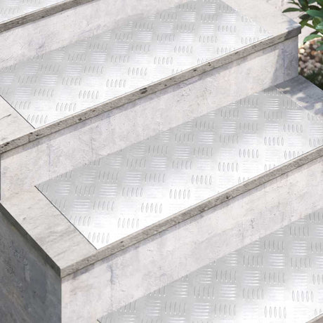 Vidaxl trapmatten 4 st 80 x 30 cm zilver aluminium rechthoekig