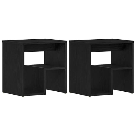 Vidaxl nachtkastje 2 st zwart eiken 40 x 30 x 40 cm bewerkt hout