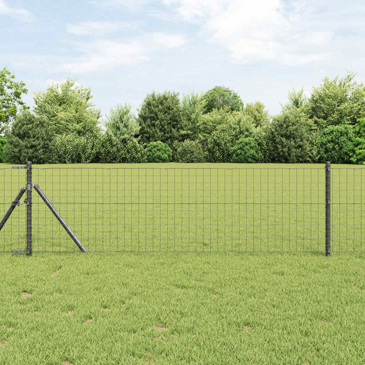 Vidaxl hekpaal 2 st grijs 70 cm poedergecoat staal