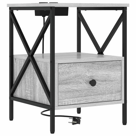 Vidaxl nachtkastje grijs sonoma 41,5 x 40,5 x 55 cm bewerkt hout