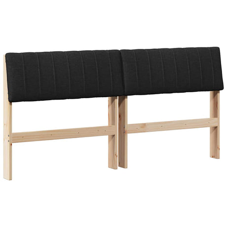Vidaxl gestoffeerd hoofdbord zwart 160 cm massief grenenhout