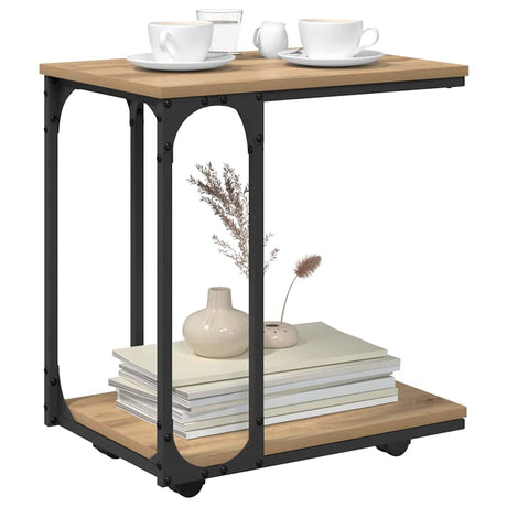 Vidaxl bijzettafel artisan eiken 50 x 35 x 55.5 cm bewerkt hout