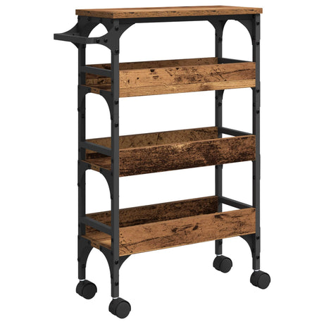 Vidaxl keuken trolley oud hout 53 x 20 x 76 cm bewerkt hout