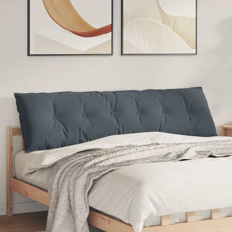 Vidaxl rugkussen donkergrijs 180 x 50 x 19 cm katoen stof