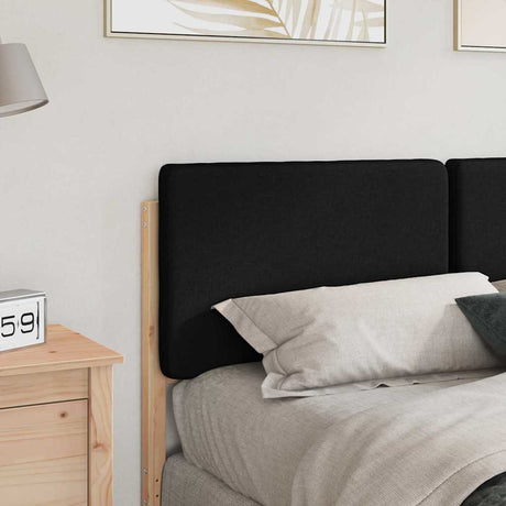 Vidaxl gestoffeerd hoofdbord bruin en zwart 135 cm massief grenenhout