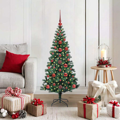 Vidaxl kunstmatig voorverlicht kerstboom groen 120 cm pvc en metaal