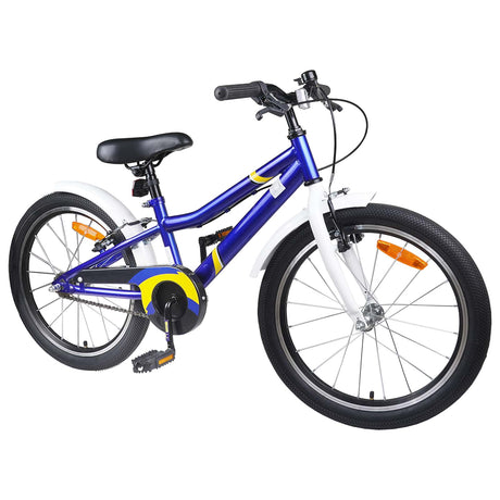 Vidaxl kinderfiets 22 inch voor 7-12 jaar oud blauw en wit