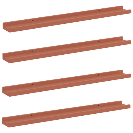Vidaxl wandplank 4 st rood 80 x 9 x 3 cm bewerkt hout