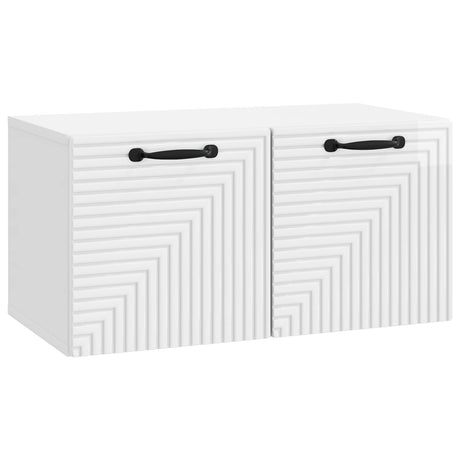 Vidaxl wandbeugel tv-kast hoogglans wit 59,5 x 31 x 30 cm bewerkt hout