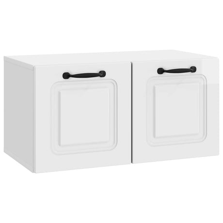 Vidaxl wandbeugel tv-kast hoogglans wit 59,5 x 31 x 30 cm bewerkt hout