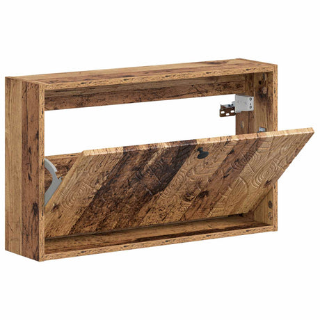 Vidaxl wandgemonteerde schoenkast delft 71 x 17 x 43 cm bewerkt hout