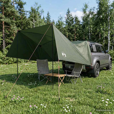Vidaxl autotent legergroen 308 x 215 x 220 cm polyester en staal