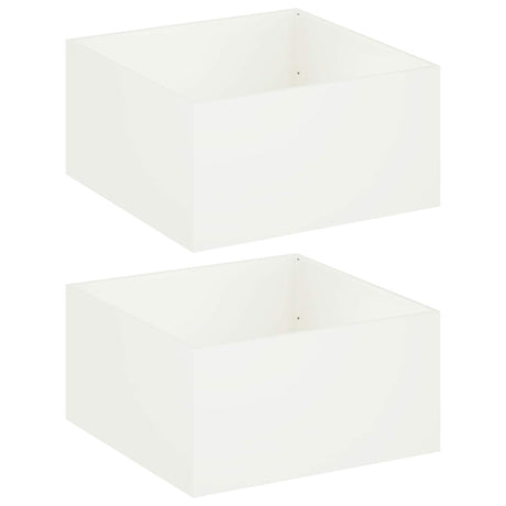 Vidaxl plantenbak 2 st wit 60 x 60 x 40 cm koudgewalst staal