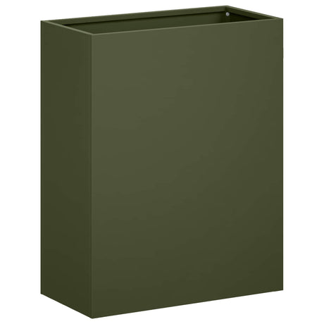 Vidaxl plantenbak 2 st olijfgroen 40 x 20 x 50 cm koudgewalst staal