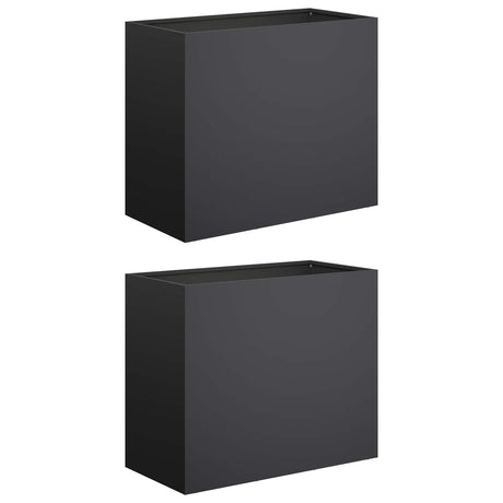 Vidaxl plantenbak 2 st zwart 60 x 30 x 40 cm koudgewalst staal