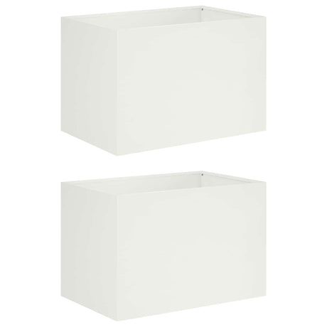 Vidaxl plantenbak 2 st wit 50 x 40 x 40 cm koudgewalst staal