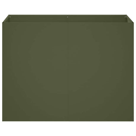 Vidaxl plantenbak olijfgroen 80 x 40 x 60 cm koudgewalst staal