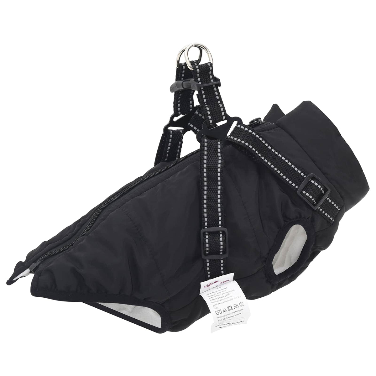 Vidaxl hondenjas zwart l32 fleece en polyester