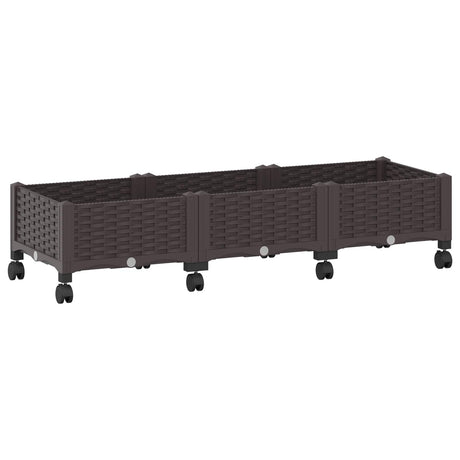 Vidaxl tuinschaal met wielen bruin 120 x 40 x 29 cm pp