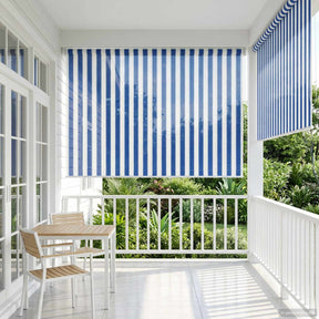 Vidaxl buitenrolgordijn 90% uv-blok blauw en witte streep 120 x 230 cm