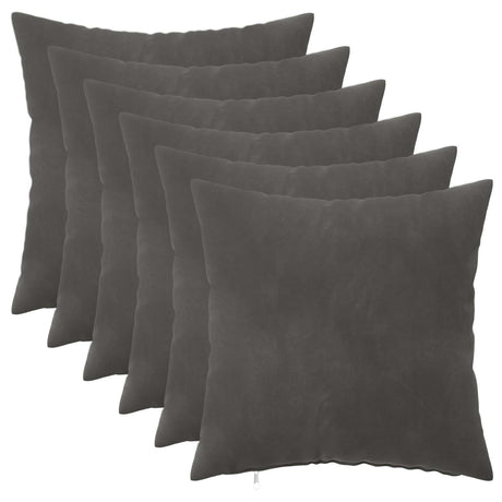 Vidaxl kussensloop 6 st heerlen donkergrijs 40 x 40 cm fluweel