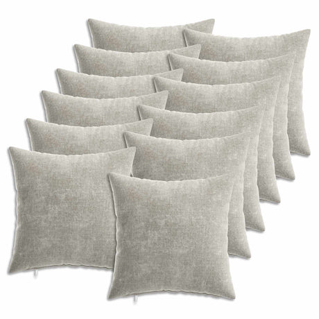 Vidaxl kussensloop 12 st heerlen lichtgrijs 40 x 40 cm chenille stof