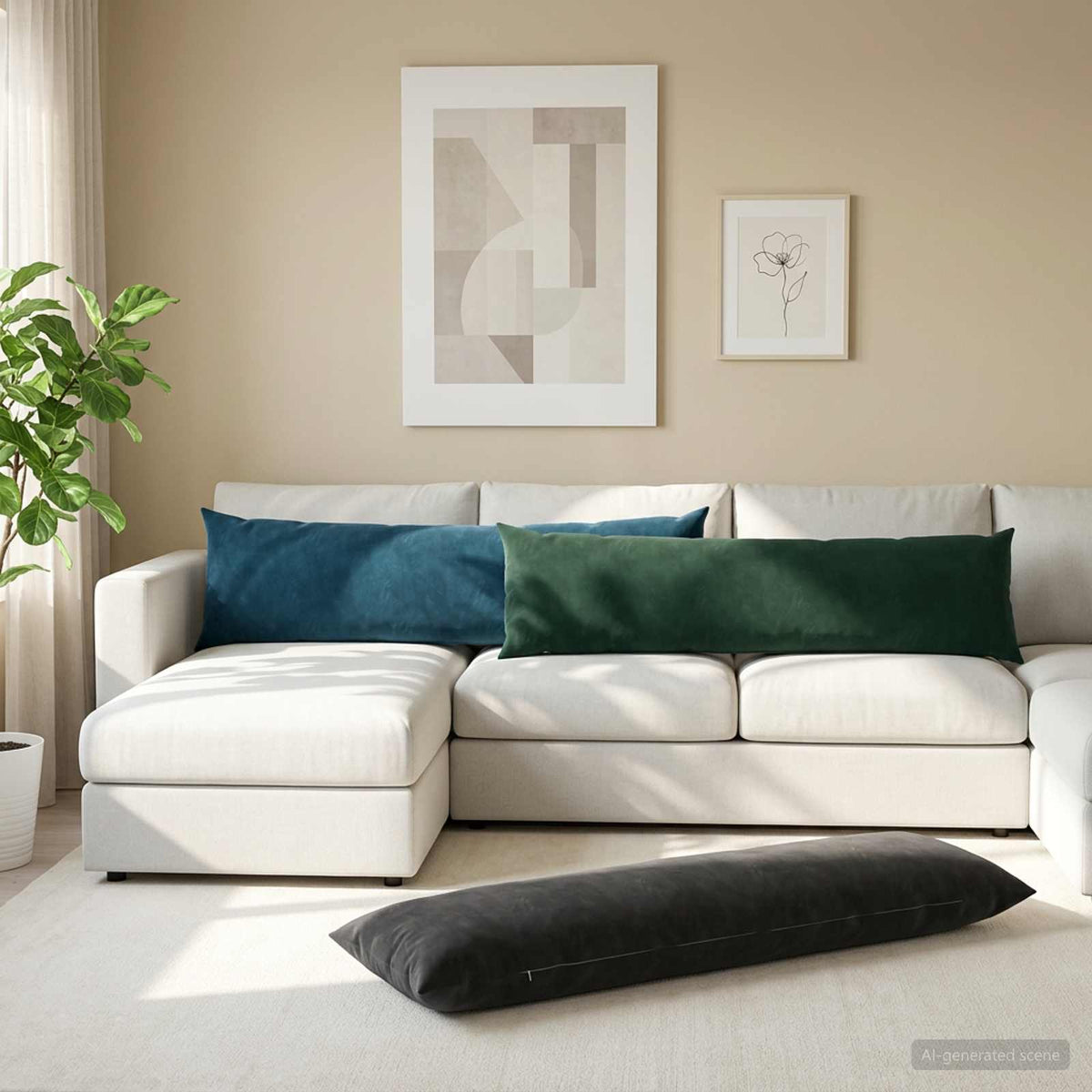 Vidaxl kussen met kussen heerlen zwart 40 x 145 cm fluweel