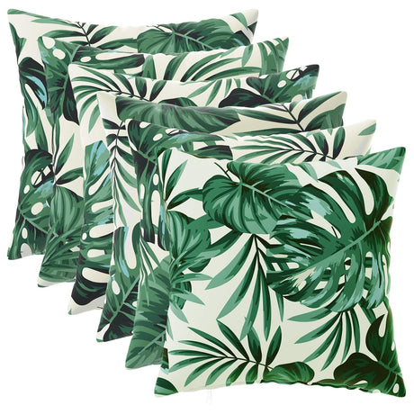 Vidaxl kussensloop 6 pcs heerlen bladpatroon 45 x 45 cm polyester