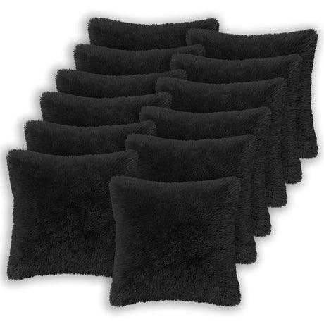 Vidaxl kussensloop 12 pcs heerlen zwart 50 x 50 cm pv fleece