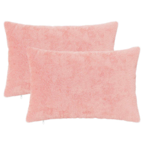 Vidaxl kussensloop 2 st heerlen roze 50 x 70 cm nep konijnenbont