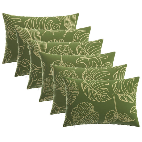 Vidaxl kussensloop 6 pcs heerlen bladontwerp 50 x 80 cm polyester