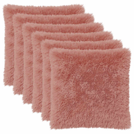 Vidaxl kussensloop 6 pcs heerlen roze 55 x 55 cm pv fleece