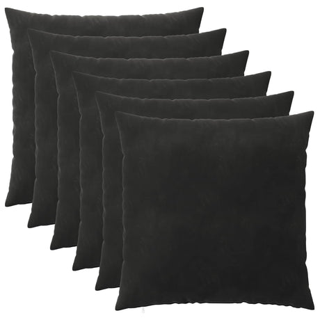 Vidaxl kussensloop 6 pcs heerlen zwart 60 x 60 cm fluweel