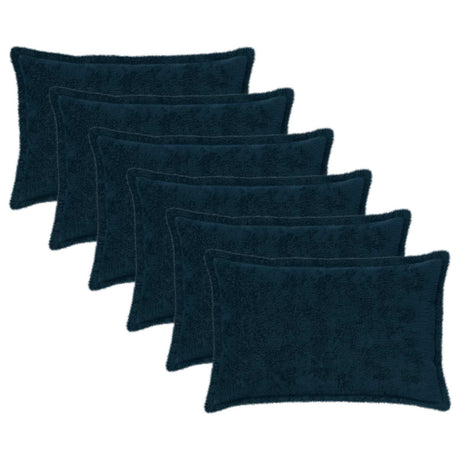Vidaxl kussensloop 6 st houten marineblauw 30 x 50 cm nep konijnenbont