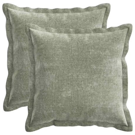Vidaxl kussensloop 2 st houten groen 35 x 35 cm chenille stof