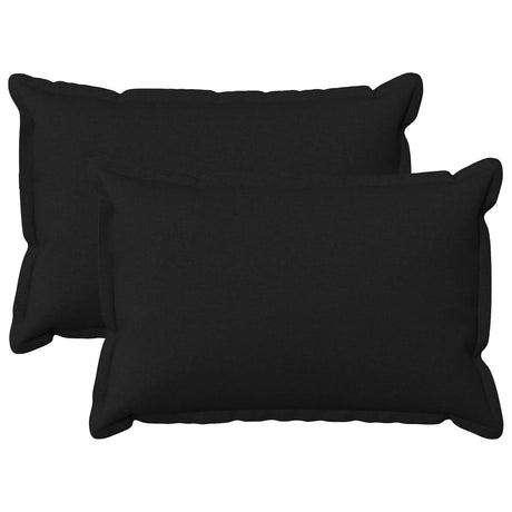 Vidaxl kussensloop 2 st houten zwart 40 x 60 cm faux linnen