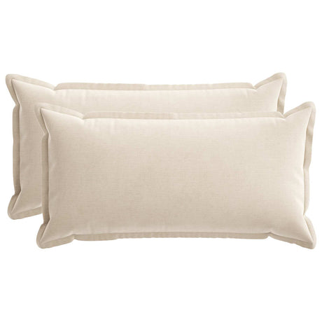 Vidaxl kussensloop 2 st houten crèmekleurig 40 x 80 cm chenille stof