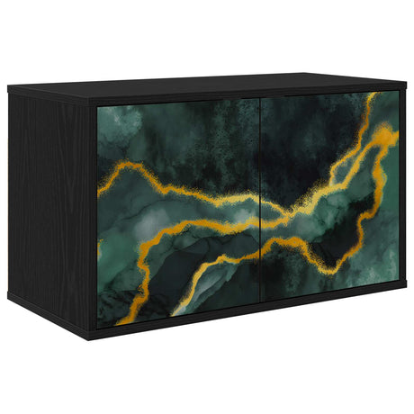 Vidaxl wandgemonteerd tv-meubel wijhe 69 x 33 x 40 cm zwart eiken