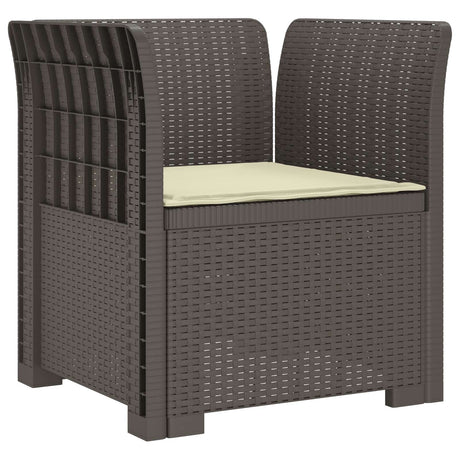 Vidaxl eénpersoons fauteuil met kussen rattan look pp lichtgrijs