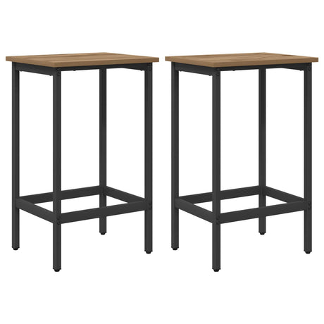 Vidaxl barkruk 2 st artisanaal eiken 40 x 32 x 64 cm bewerkt hout