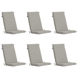 Vidaxl kussen voor stoel met hoge rug gemert 6 st 100% polyester grijs