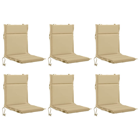 Vidaxl 6-delige hoogrug kussen gemert 6 pcs 100% polyester beige
