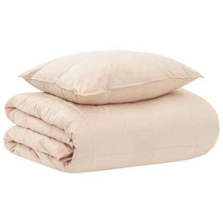 Vidaxl dekbedset beige 137 x 200 cm katoen, kapok, polyester