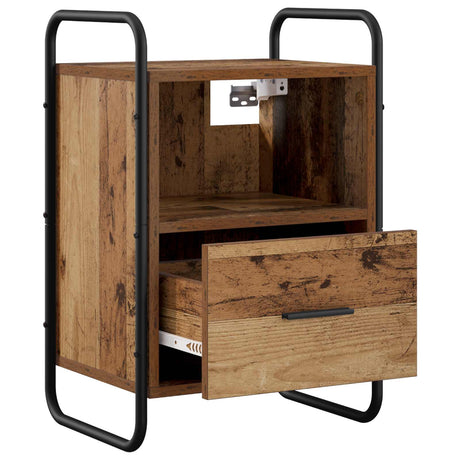 Vidaxl hangend nachtkastje oud hout 40 x 30 x 60 cm bewerkt hout