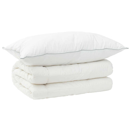 Vidaxl dekbed en kussen set 2 st 135x200 cm 4 seizoenen 350 gsm wol