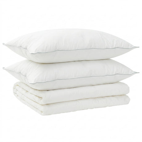 Vidaxl dekbed en kussen set 3 st 135x220 cm zomer 200 gsm wol wit