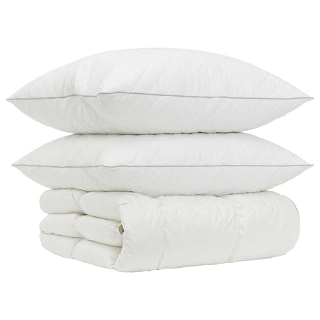 Vidaxl 90% ganzen dons dekbedset fulda 3 st 155 x 220 cm 210 gsm wit